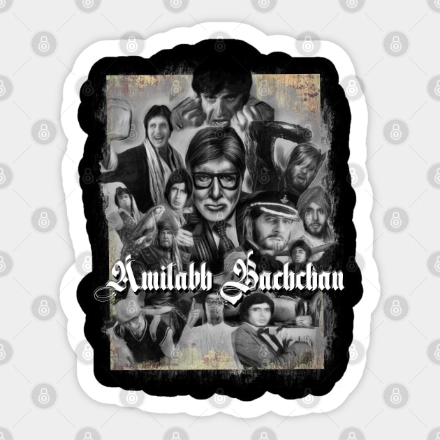 Amitabh Bachchan Collage Sticker by SAN ART STUDIO 